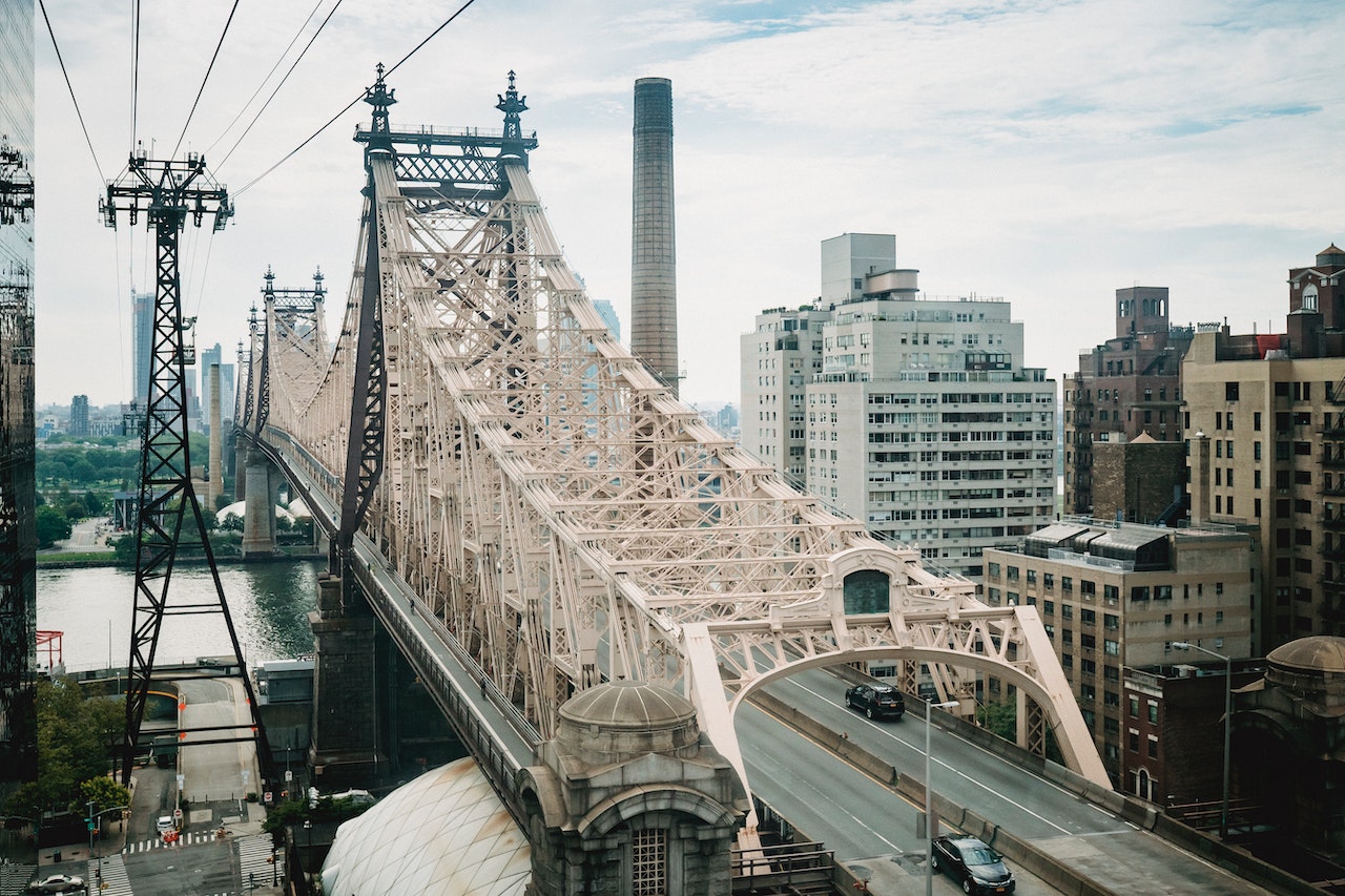 New York City Queensboro bridge in urban area